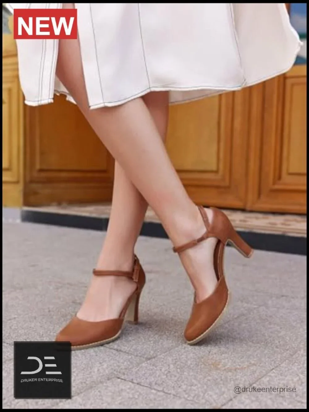 Chunky High Heel Pointed Toe Ankle Strap Pumps D'Orsay Dress Party Shoes